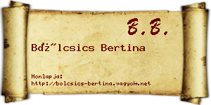 Bölcsics Bertina névjegykártya